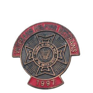 VFW 1997 Veterans Helping Veterans Lapel Pin Collectible Badge